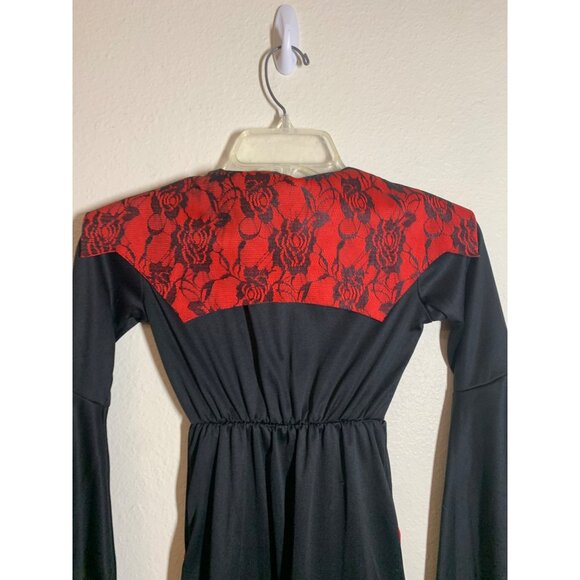 Halloween Costume Vampire Dress Bats Cats Black Red Girls Size Small - Picture 4 of 7